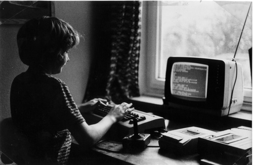 Axel with C64, ca. 1980